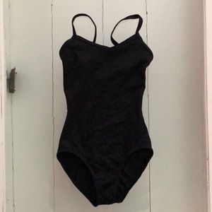 So Danca plain black leo with back seam PA